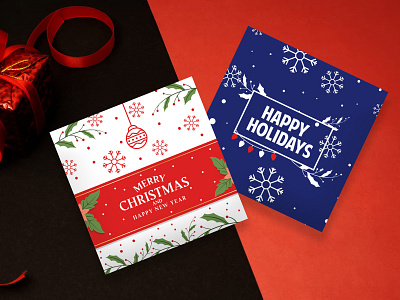 Christmas card design card christmas card design flat design illustration template vector