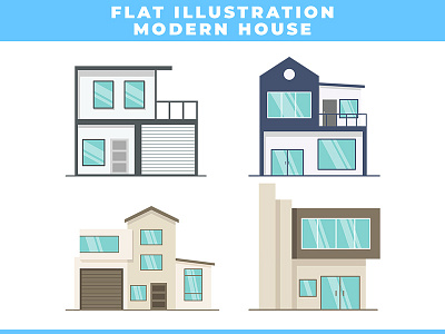 Modern house flat design illustration