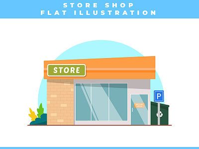 Store shop flat design illustration design graphic design illustration logo ui vector