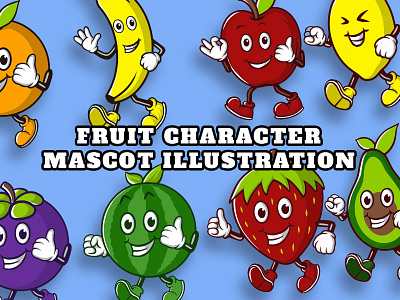 Fruit chracter mascot illustration design illustration logo mascot vector