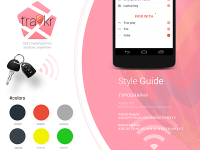 iTrackr App UI Guide iconography logo design mobile app design typography ui ux