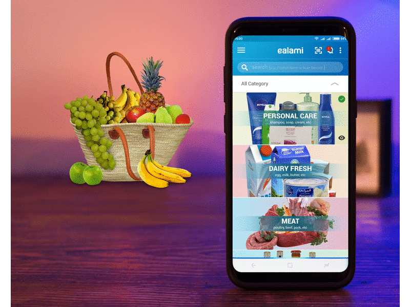 ealami Grocery App mobile app prototype ux design