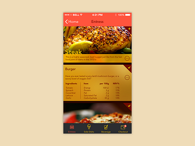 Lunch Oder page app food ios mobile ui