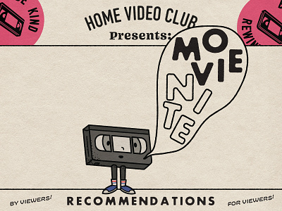 Movie Nite - Home Video Club design identity illustration logo vector