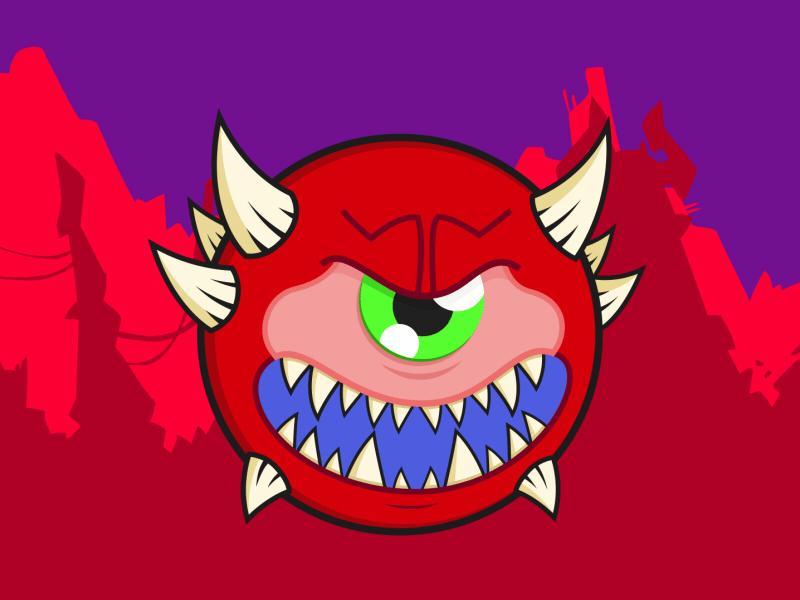 Cacodemon after effects animation cacodemon design doom gaming gif halloween illustration loop videogames