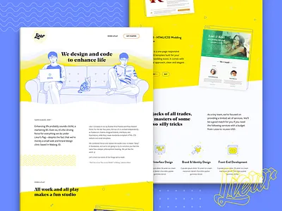 Lieur's Website Redesign brandon grotesque cat freight sans pro illustration lieur line icon memphis noe display portfolio redesign studio website