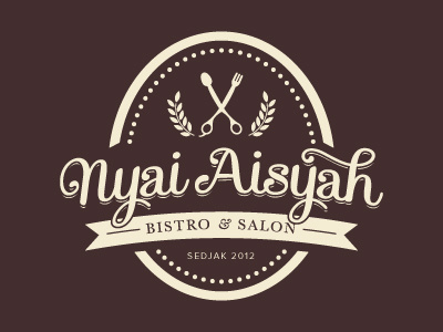 Nyai Aisyah's Retro Logo bistro brand hairsalon hairspa indonesia logo retro type vintage