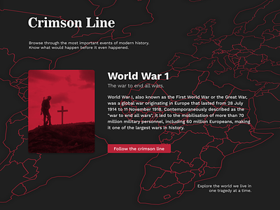 Crimsone Line Word War 1 design flat ui ux web website