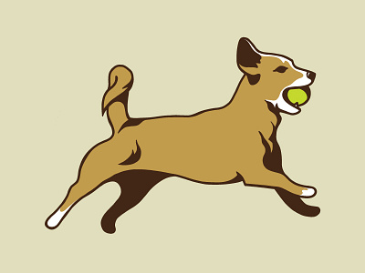 Wag Bend Logo Killed dog dog logo illustration logo tennis ball