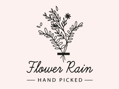Flower Rain compagnie cursive flowers garden girly logo pink