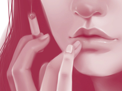 Deseo un hiato la vida girl hand illustration lips long hair sai smoke smoking
