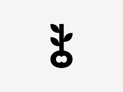 Key + Branch home icon key leaf logo nature tree