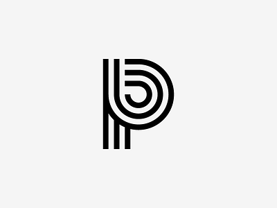 Striped P concentric letter loop monogram p stripes type