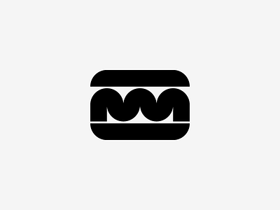 Burger + Double M buns burger food hungry logo m meal meat patty sandwich w