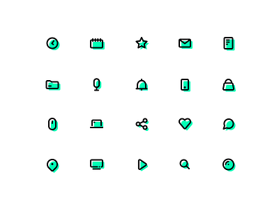 Icon set - inspired from wishbox design icon design icon set iconography illustration ui vector