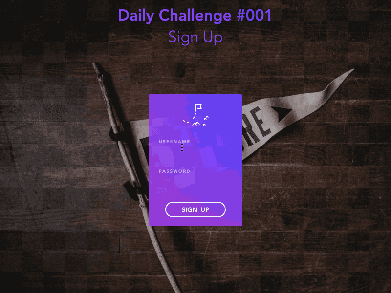 Daily UI #001 - Sign Up challenge daily dailyui ui
