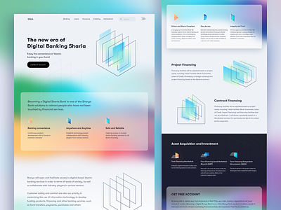 Sharia Bank Landing Page Gradient #Exploration bank bank app banking branding colorful corporate crypto crypto wallet cryptocurrency dashboard economy finance gradient illustration landing page sharia website