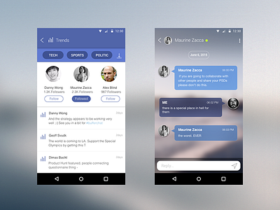 Story Chat android app chat materialdesign mobile story trending ui userexperience userinterface ux