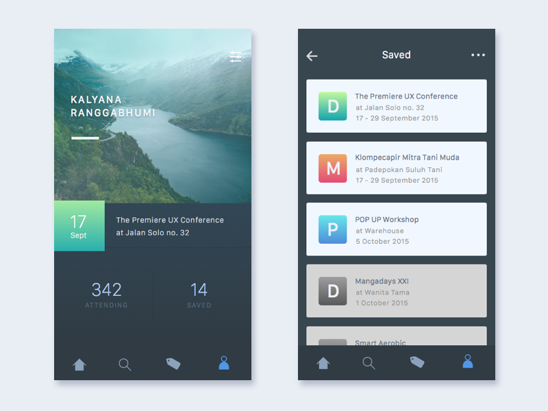 Inspirasi #26 - UI / UX Design Event App