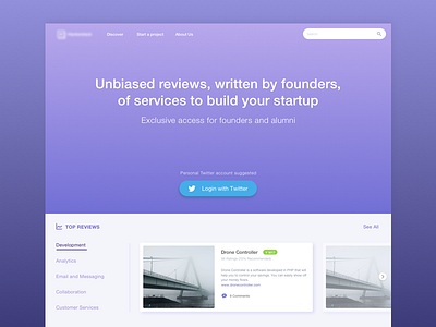 Landing Page for Start Up Incubator app landing marketing page product retina site startup web website