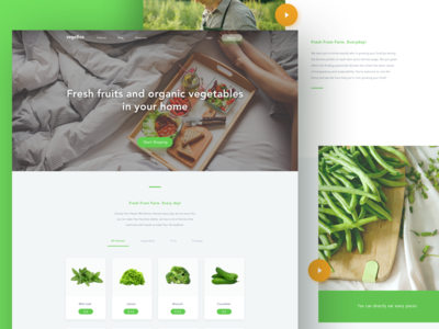 VegeBox - Agriculture e Commerce Landing Page cooking ecommerce farmer food landing page organic product shop vegetables