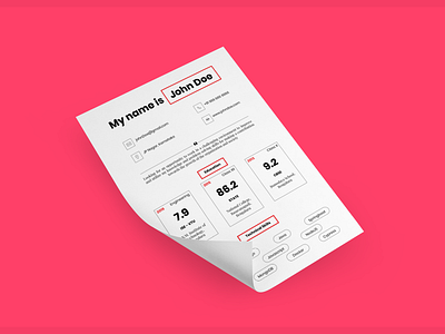 Minimal Resume template branding cv design illustration minimal paper red resume template text typography ui ux