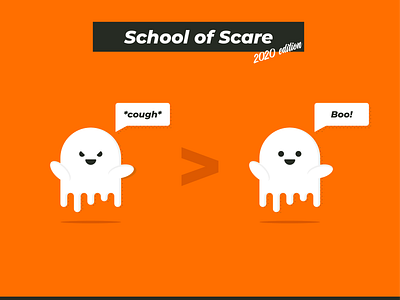 School of scare covid design ghost illustration minimal orange scare ui ux
