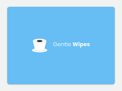 Gentle wipes logo- A toilet paper company blue branding design illustration minimal toilet paper vector