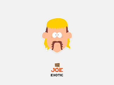 Joe Exotic sticker cartoon character design illustration joe exotic minimal south park tiger king