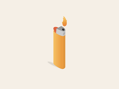 Lighter design fire illustration lighter logo minimal vector