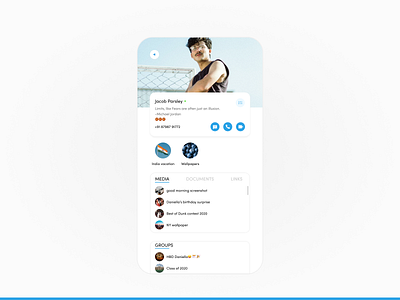 User profile screen concept