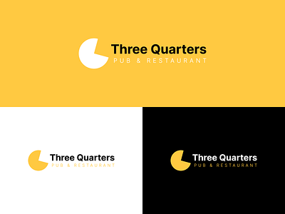 Three Quarters logo design icon illustration logo pub three quarters