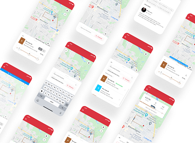 Doublemap Redesign app branding bus concept design minimal mobile red travel ui ux