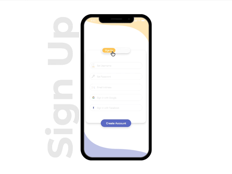 Sign Up and Login Page auto animate iphone 10 login login form mobile app sign in sign in form sign up ui ui ux xd