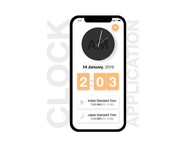 Clean Clock Application apple application design clock design illustration iphone 10 ui ux xd