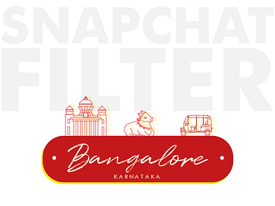 Bangalore Snapchat filter- Weekly Warm-Up Prompt No. 1 bangalore design dribbbleweeklywarmup illustration red snapchat snapchat filter weekly challenge yellow
