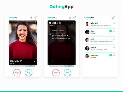 Mockup of a Dating app