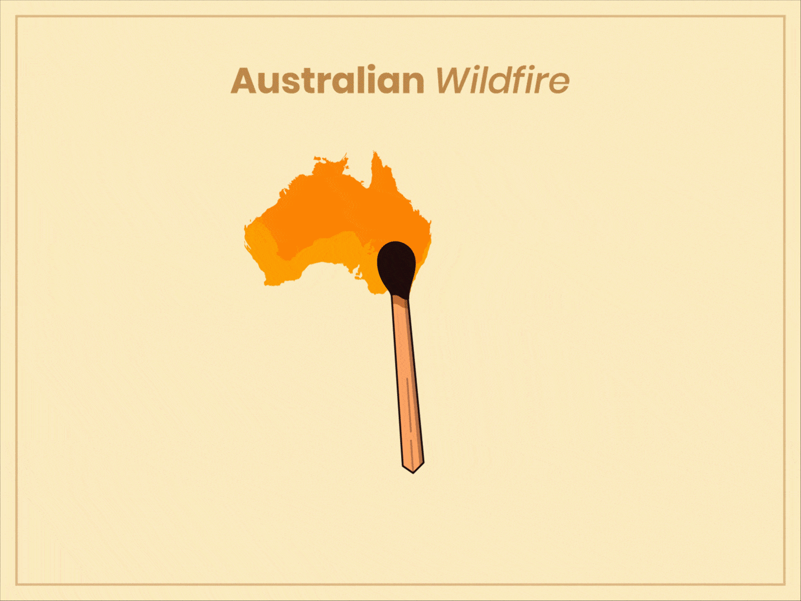 Australian Wildfire australia brown design fire forest fire illustration match stick orange wildfire