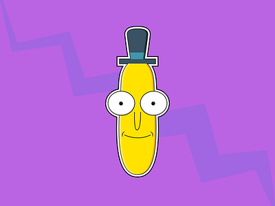 Mr PoopyButthole cartoon design illustration minimal mrpoopybutthole purple rick and morty sketch sticker vector yellow