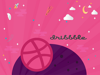 Hello Dribbble illustration