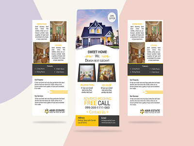 Real Estate Rack Card agency builder building business developer home management modern property rack real estate rent