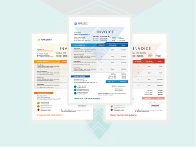 Invoice 3 advertising business colourful design illustration invoice office print stationary stylish trend ui unique