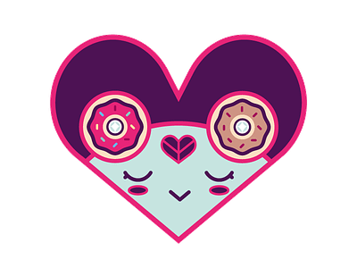 Donut Eyed design donut eye heart illustration