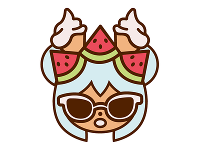 Watermelon Head icecream illustration summer vector watermelon