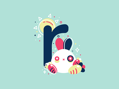 R 26daysoftype 36daysoftype cute flat illustration rabbit vector
