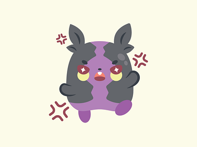 Morpeko angry cute flat illustration morpeko pokemon vector