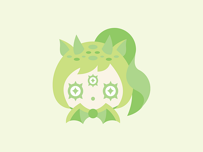 Naga animal cute dragon dragon girl flat girl green illustration vector