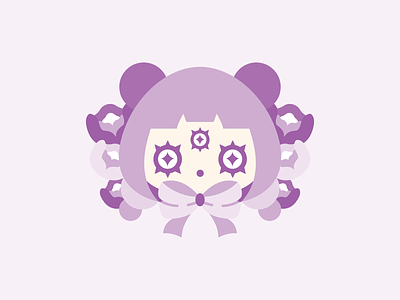 Pandora cute flat illustration panda panda girl purple vector