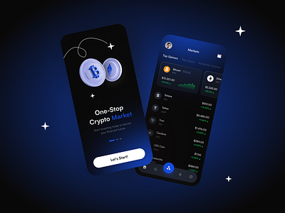 Crypto Market Shot - Dark Version app crypto dark mode design ui