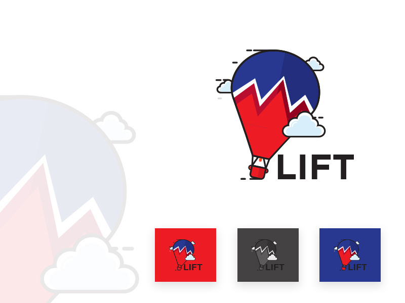 Lift branding parachute illustration logo